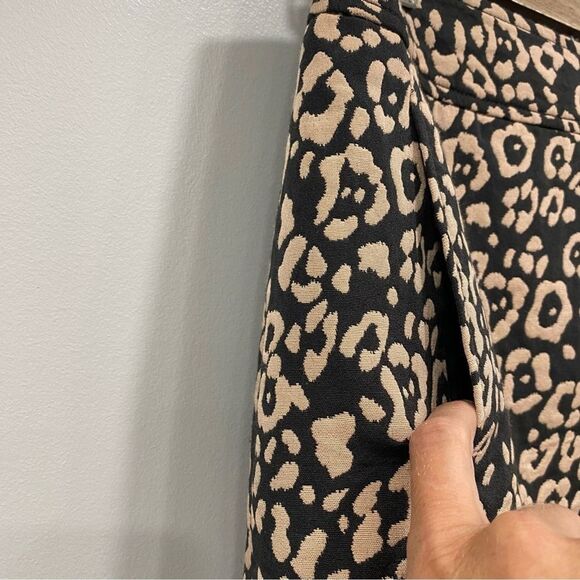 LOFT 8 Brown Animal Print Mini A-Line Skirt Pocket Y2K 90s Grunge Rockstar Retro - Picture 3 of 16